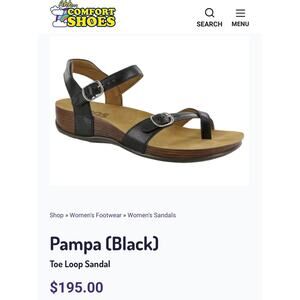 Pampa (Black) Toe Loop Sandal